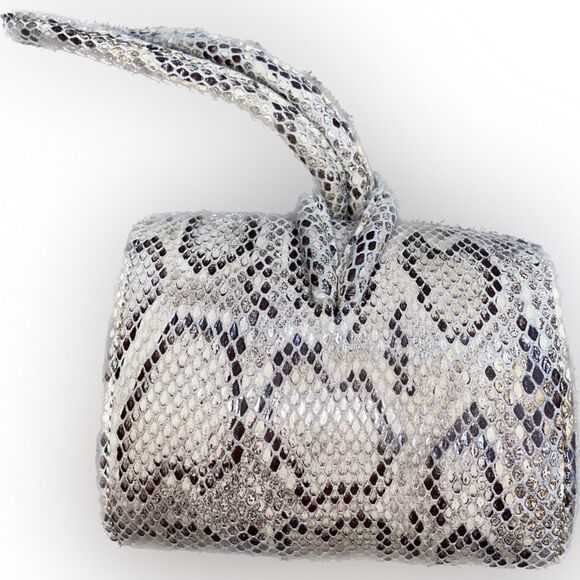 TOPSHOP Pink Brown Snake Print Clutch Wristlet Handbag - Picture 2 of 5